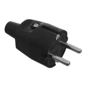 Ficha Schuko Negra En Goma Conatel Contactoelectricidadcolon