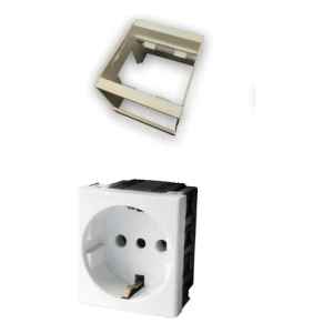 Riel Din Con Modulo Toma Schuko Donna Contacto Electricidad