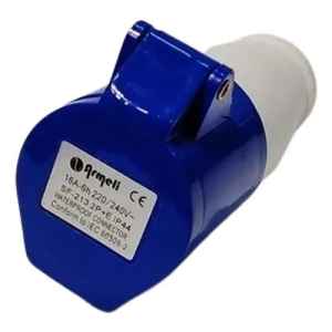 Ficha Industrial Hembra 16 Amp 2 Polos Mas Tierra Azul
