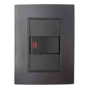 Plaqueta Flat Grafito Duomo Conatel +1 Modulo Llave Unipolar