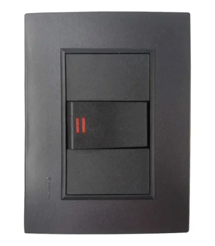 Plaqueta Flat Grafito Duomo Conatel +1 Modulo Llave Unipolar