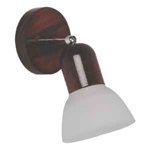 Spot Madera Móvil 1 Luz E27 Con Tulipa De Vidrio