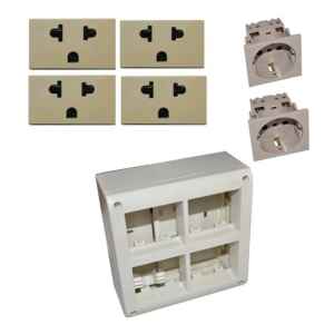 Caja Richi 8mód / 2 Toma Schuko /4 Tomas Euroamericano