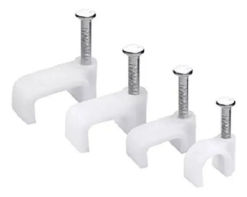 Pack 3 Paquete De 100 Grampas Chatas De Plastico N°8