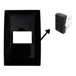 Plaqueta Molveno Atenea Negro 1 Modulo + Modulo Combinación