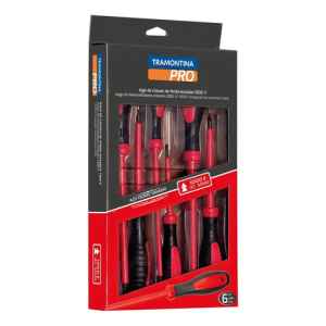 Juego De 6 Destornilladores Aislados 1000v Tramontina Pro