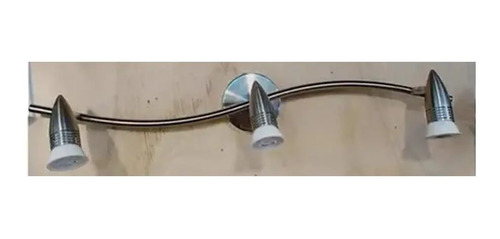 Spot 3 Luces Metal Color Niquel Curvo Contacto Electricidad - Imagen 2