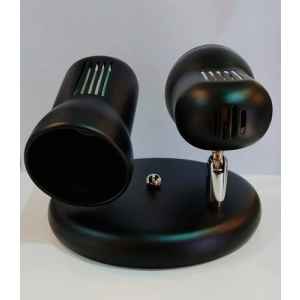 Spot Doble Negro 2 X E27 Contacto Electricidad