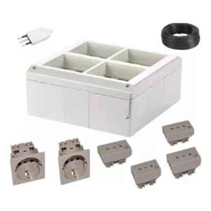 Caja Richi 8 Mod/con 2 Tomas Schuko + 4 Tomas 10m Goma 3x2mm