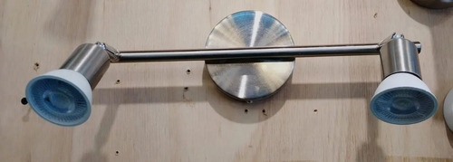 Spot 2 Luces Metal Incluye Lamparas Color Niquel