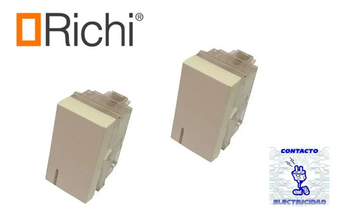 Pack 2 Modulo Llave Combinación Richi Contacto Electricidad - Imagen 2