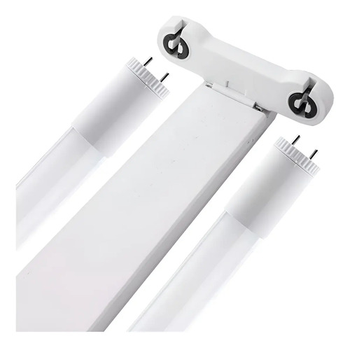 Artefacto Plafón Listón Doble 60cm + 2 Tubo De Luz Led 9w