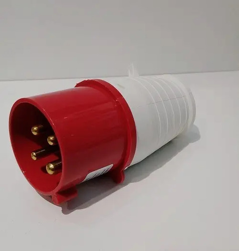 Ficha Industrial Macho 32 Amp 3 Polos + Tierra Roja Sassin - Imagen 2