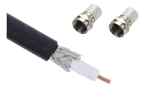 Cable Coaxil Coaxial Para Tv Rollo X 10mts Armado - Imagen 4