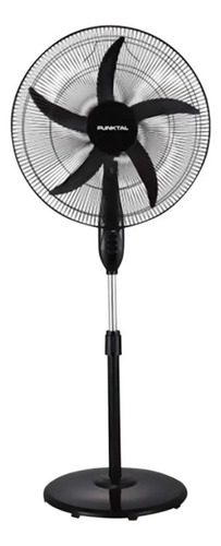 Ventilador De Pie Punktal Pk-5012vt Negro Con 5 Aspas, 50cm