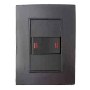 Plaqueta Flat Grafito Duomo + Modulo Llave Combinación