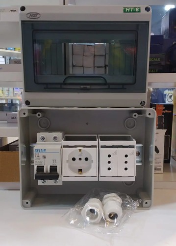 Tablero Estanco Ip65 12mod 1 Térmica 2 Tomas + 1 Tomaschuko - Imagen 3