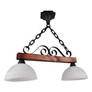 Colgante En Hierro Y Madera 2 Tulipas Contacto Electricidad