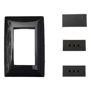 Plaqueta Molveno Atenea Negro + 1 Modulos Unipolar + 2 Toma