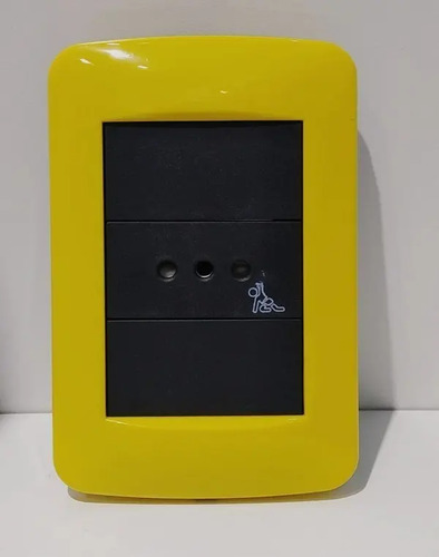 Plaqueta Armada Color Amarilla Con Toma Modular - Imagen 2