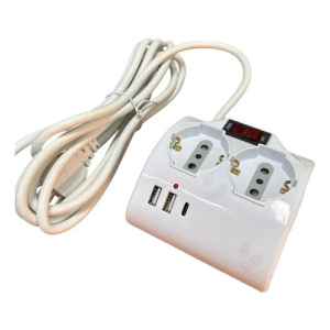 Alargue Multiples Tomas 2 Universal 2 Doble Paso 3 Usb 3 Mts