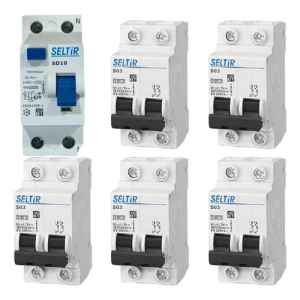 Pack 5 Llaves Térmicas Seltir + 1 Llave Diferencial