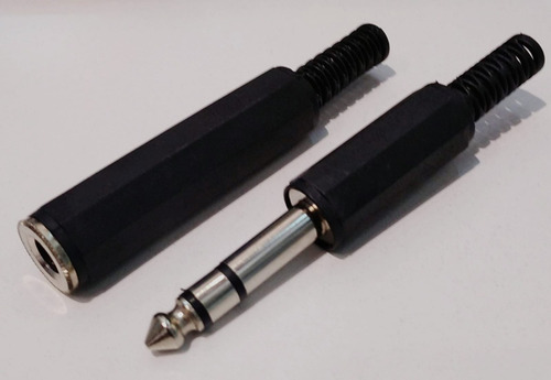 Pack Jack Areo Hembra 1/4 / Plug Macho 1/4 Stereo - Imagen 2