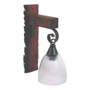 Aplique De Pared Madera Rústica Altura 350 Mm Beta Contacto