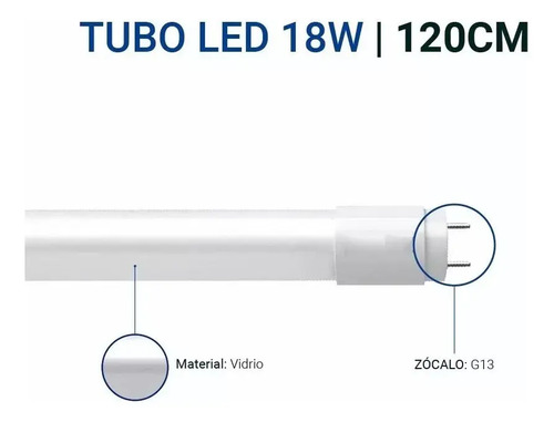 Artefacto Plafón Listón Doble 60cm + 2 Tubo De Luz Led 9w - Imagen 3