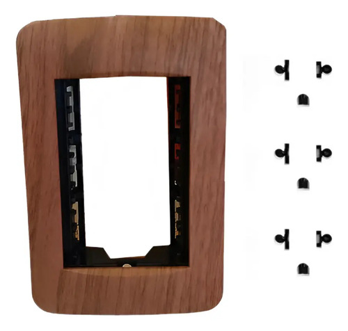 Plaqueta 3 Módulos Reggio Roble Mate + 3 Modulo Toma Euro