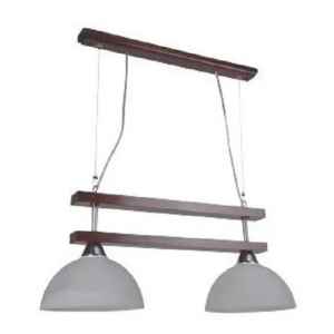 Colgante Doble En Madera Y Tulipas Contacto Electricidad