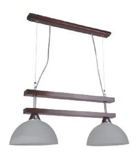 Colgante Doble En Madera Y Tulipas Contacto Electricidad