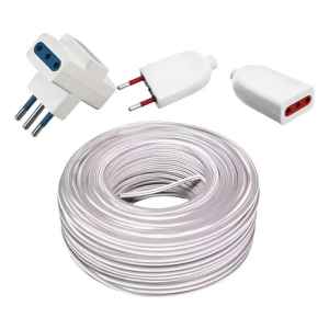 Alargue Armado 10mt Cable Gemelo 2x1 Con Fichas + Adaptador