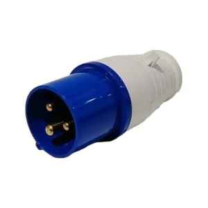 Ficha Industrial Macho 16 Amp 2 Polos Mas Tierra Azul