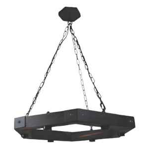 Colgante Madera Hexagonal 6 Luces Contacto Electricidad