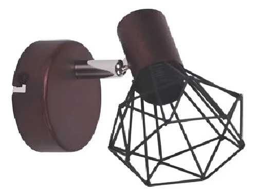 Spot Con Jaula Color Oxido Base 80mm Altura 160mm E14