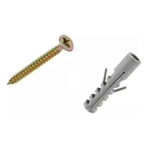 Pack 50 Tacos Tipo Ficher 8mm + 50 Tornillos 21x45 (4,5mmx45