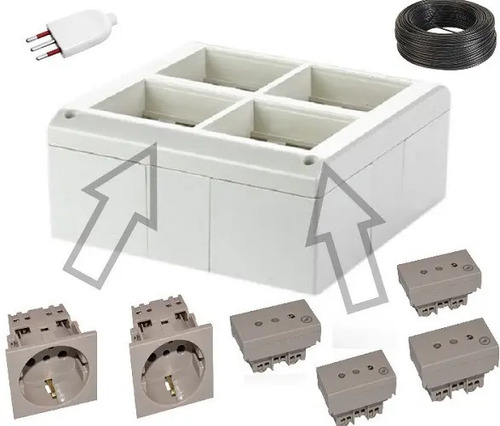 Caja Richi 8 Mod/con 2 Tomas Schuko + 4 Tomas 12m Goma 3x2mm - Imagen 2