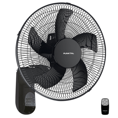 Ventilador De Pared Punktal Pk-422 Negro Con 5 Aspas, 40 cm