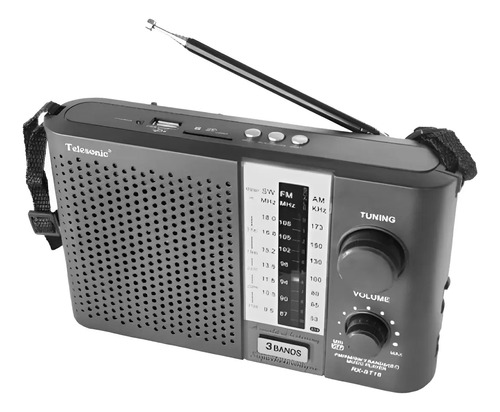 Radio Recargable Am/fm/sw Con Reproductor Mp3 Bluetooth