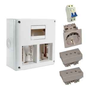 Caja Richi Con 1 Termica + 1 Toma Schuko + 2 Tomas Modular