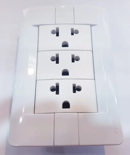 Plaqueta Kalop 3 Módulos Con 3 Tomas Americano - Imagen 2