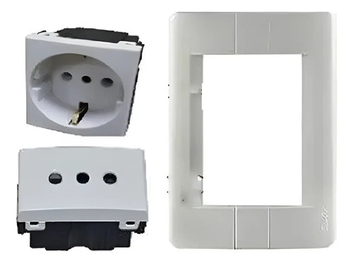 Plaqueta Completa 1 Toma Schuko + 1 Toma Modular Donna Kalop