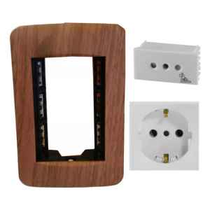 Plaqueta 3 Módulos Reggio Roble Mate + 1 Shucko + 1 Modular