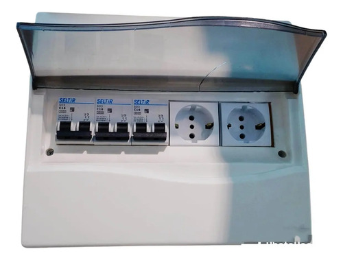 Tablero Embutido 12 Módulos + 3 Llaves Térmicas + 2 Shucko - Imagen 2