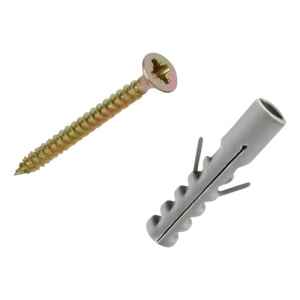 Pack 50 Tacos Tipo Ficher 6mm + 50 Tornillos 20x35 (4mmx35mm