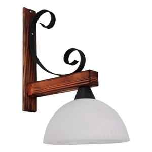 Aplique Pared Hierro Y Madera Con Campana