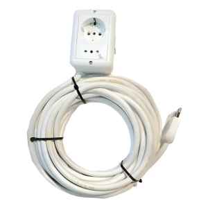 Alargue Armado 12m / 3x2 Mm Con Toma Schuko Y Toma Modular