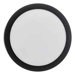 Plafón Spot Artefacto Redondo Luz Led 18w Negro Contacto