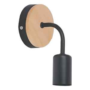 Aplique Metálico Con Detalle En Madera Y Caño Curvo Beta